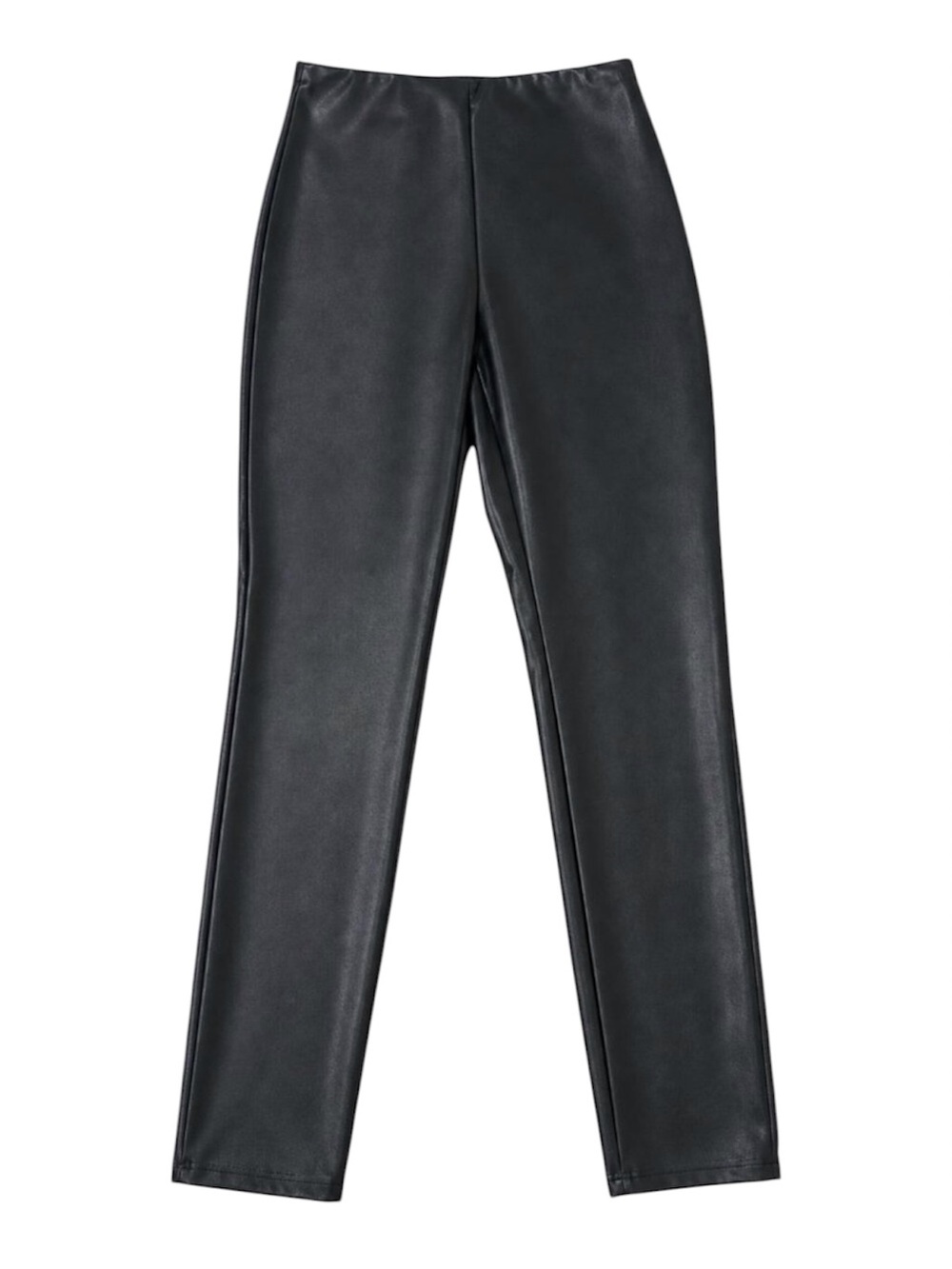 Black Faux Leather Leggings | High Waist | Back Zip | Sleek Fit